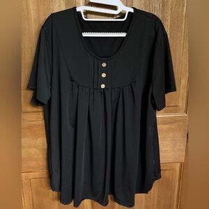 Elegant‎ Black Button-Front Women's Top